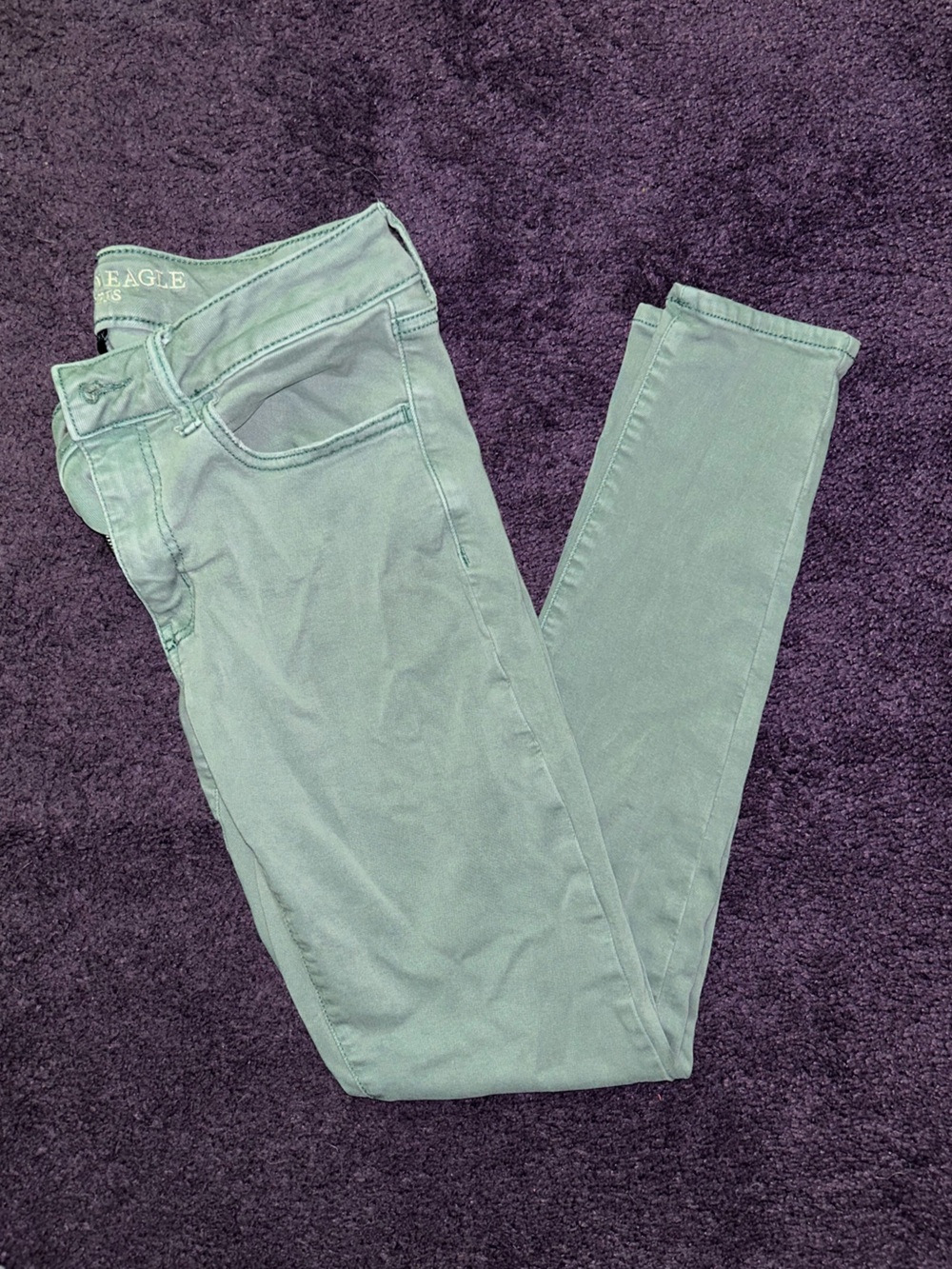 Blue Green American Eagle Jegging Skinny Jeans Size 6